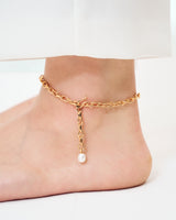 LINK CHAIN END PEARL ANKLET