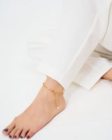 LINK CHAIN END PEARL ANKLET