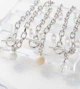 LINK CHAIN STONE CHARM ANKLET