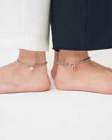 LINK CHAIN STONE CHARM ANKLET
