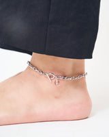 LINK CHAIN STONE CHARM ANKLET