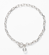 LINK CHAIN STONE CHARM ANKLET