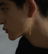 LINK CHAIN SMALL PIERCED EARRING(SINGLE)