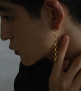 LINK CHAIN SMALL PIERCED EARRING(SINGLE)