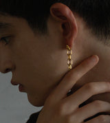 LARGE LINK CHAIN PIERCED EARRING