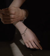 LINK CHAIN STONE CHARM BRACELET