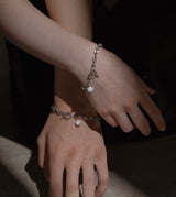 LINK CHAIN STONE CHARM BRACELET