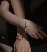 LINK CHAIN STONE CHARM BRACELET