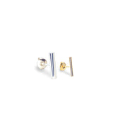 K10YG BAR PIERCED EARRING (SINGLE)
