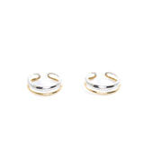 BICOLOR DOUBLE LINE EARCUFF(SINGLE)