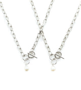 LINK CHAIN PEARL CHARM NECKLACE