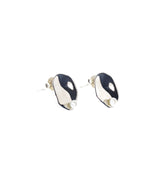 PEARL PLATE PIERCED EARRING(SINGLE)
