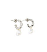 PEARL HOOP PIERCED EARRINGS (SINGLE)