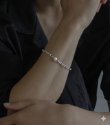 LINK CHAIN PEARL SETTING BRACELET