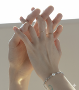 LINK CHAIN PEARL SETTING BRACELET