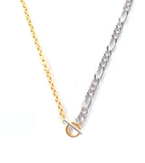 BICOLOR IRREGULAR FIGARO CHAIN NECKLACE