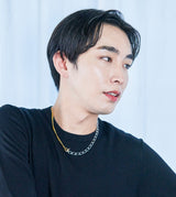 BICOLOR IRREGULAR CURB CHAIN NECKLACE