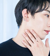 BICOLOR DOUBLE HOOP EARCUFF(SINGLE)
