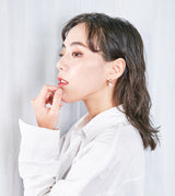 PEARL HOOP PIERCED EARRINGS (SINGLE)