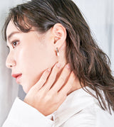 PEARL HOOP PIERCED EARRINGS (SINGLE)