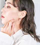 PEARL HOOP PIERCED EARRINGS (SINGLE)