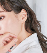 BEZEL DIAMOND PIERCED EARRING(SINGLE)