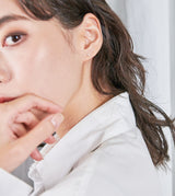 BEZEL DIAMOND PIERCED EARRING(SINGLE)
