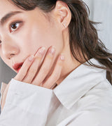 DIAMONDS LINE PIERCED EARRING(SINGLE)