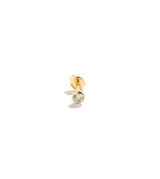 BEZEL DIAMOND PIERCED EARRING(SINGLE)