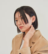 BEZEL DIAMOND PIERCED EARRING(SINGLE)