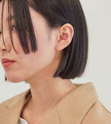 BEZEL DIAMOND PIERCED EARRING(SINGLE)