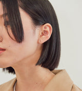 DIAMONDS LINE PIERCED EARRING(SINGLE)