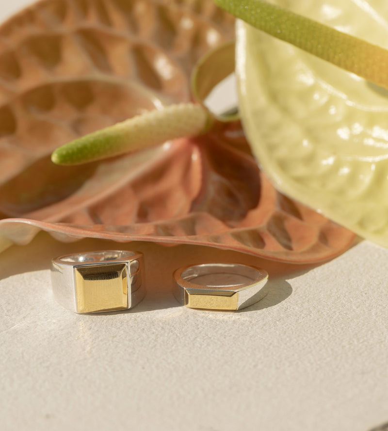 バイカラー シグネット リング
