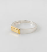 BICOLOR SIGNET RING (THIN)