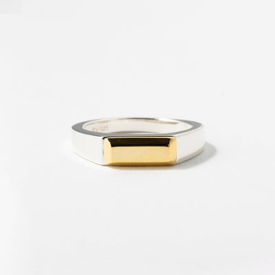 BICOLOR SIGNET RING (THIN)
