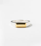 BICOLOR SIGNET RING (THIN)