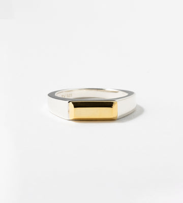 BICOLOR SIGNET RING (THIN) 【一部予約注文】
