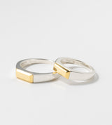 BICOLOR SIGNET RING (THIN)
