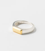 BICOLOR SIGNET RING (THIN)