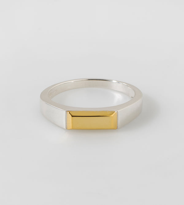 BICOLOR SIGNET RING (THIN)