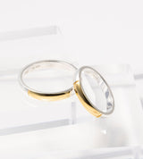 STRAIGHT CURVE POINT BICOLOR RING 3MM