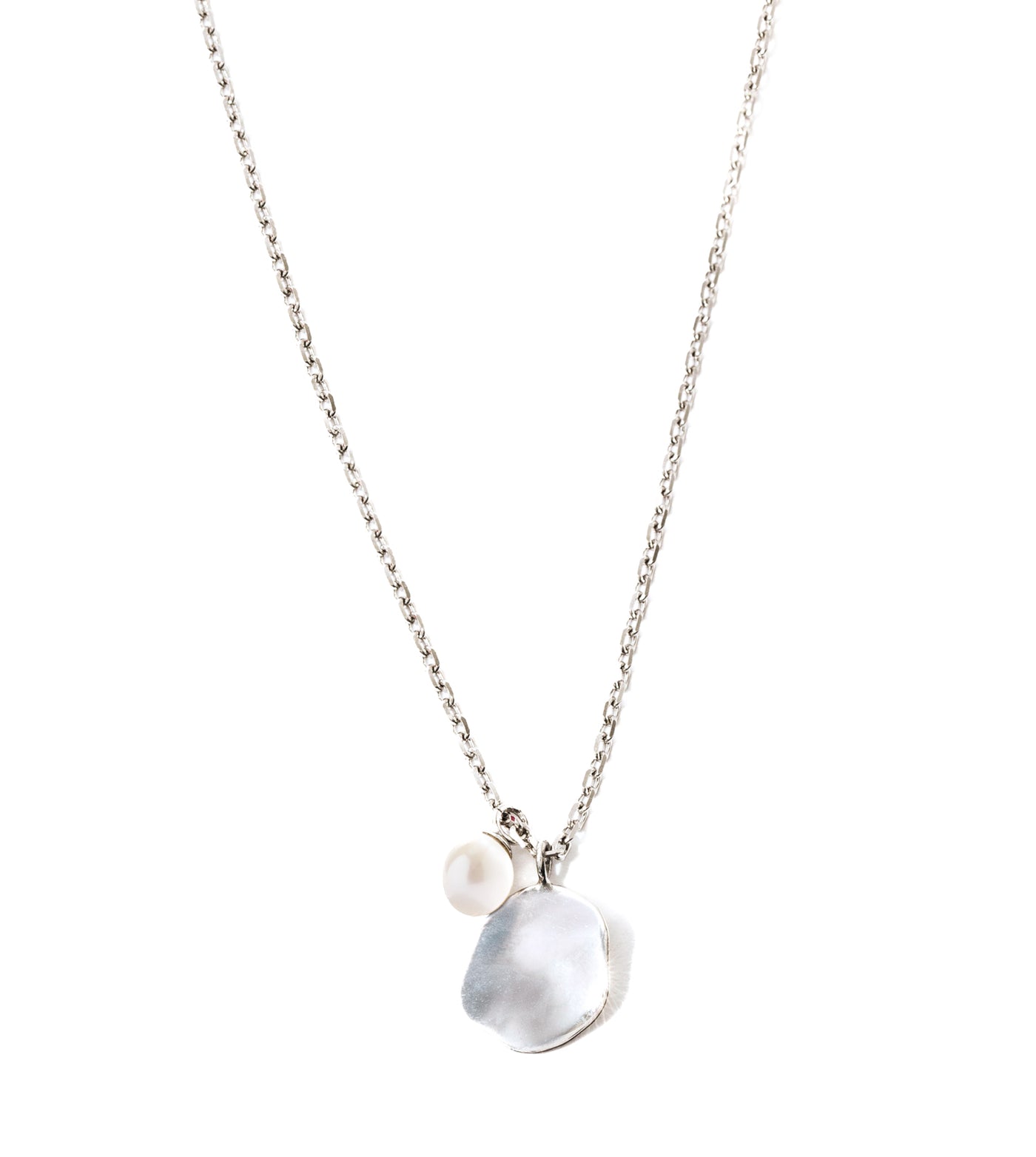 PEARL PLATE NECKLACE - tsui