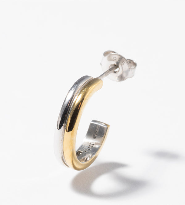 BICOLOR HOOP PIERCED EARRINGS （SINGLE）