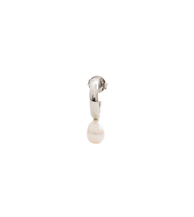 PEARL HOOP PIERCED EARRINGS （SINGLE）