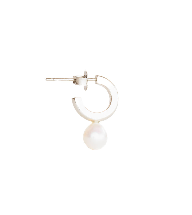 PEARL HOOP PIERCED EARRINGS （SINGLE）