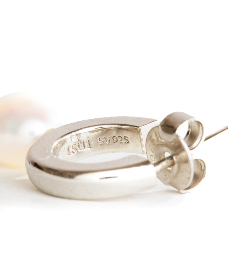 PEARL HOOP PIERCED EARRINGS （SINGLE）