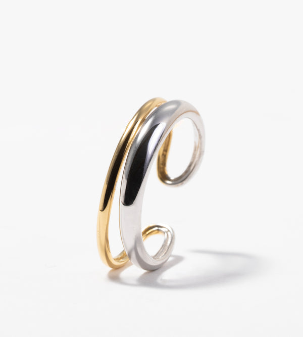 BICOLOR DOUBLE LINE EARCUFF（SINGLE）