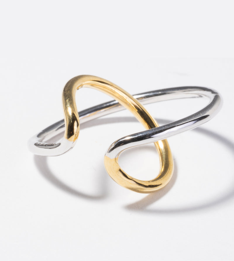 BICOLOR DOUBLE HOOP EARCUFF（SINGLE）