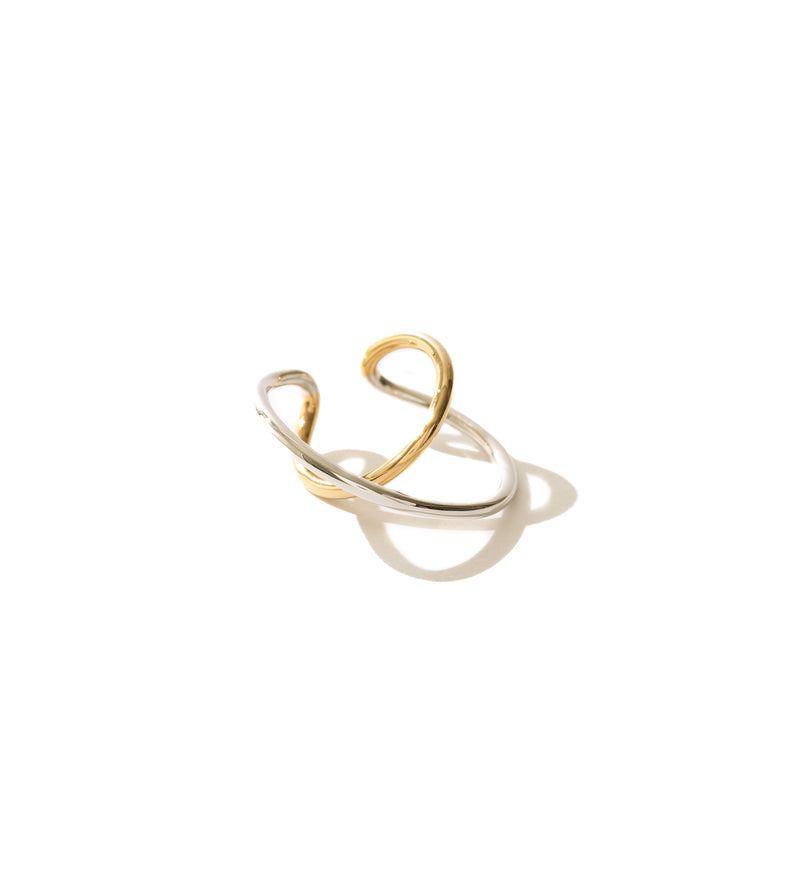 BICOLOR DOUBLE HOOP EARCUFF（SINGLE）
