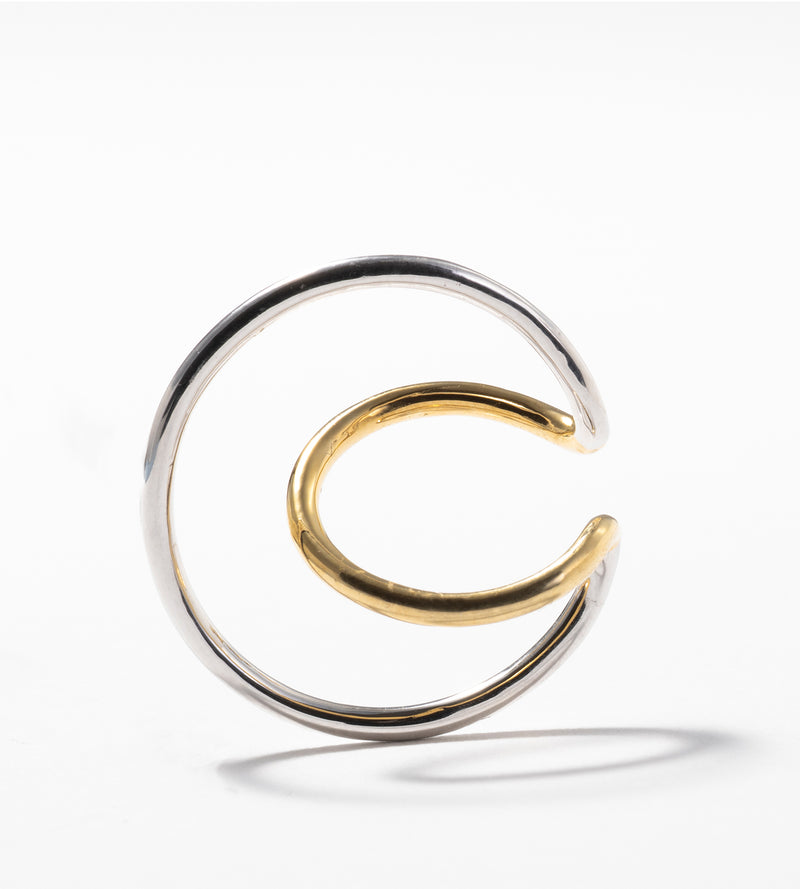 BICOLOR DOUBLE HOOP EARCUFF（SINGLE）
